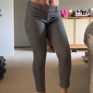 old navy black and white gingham cropped pants